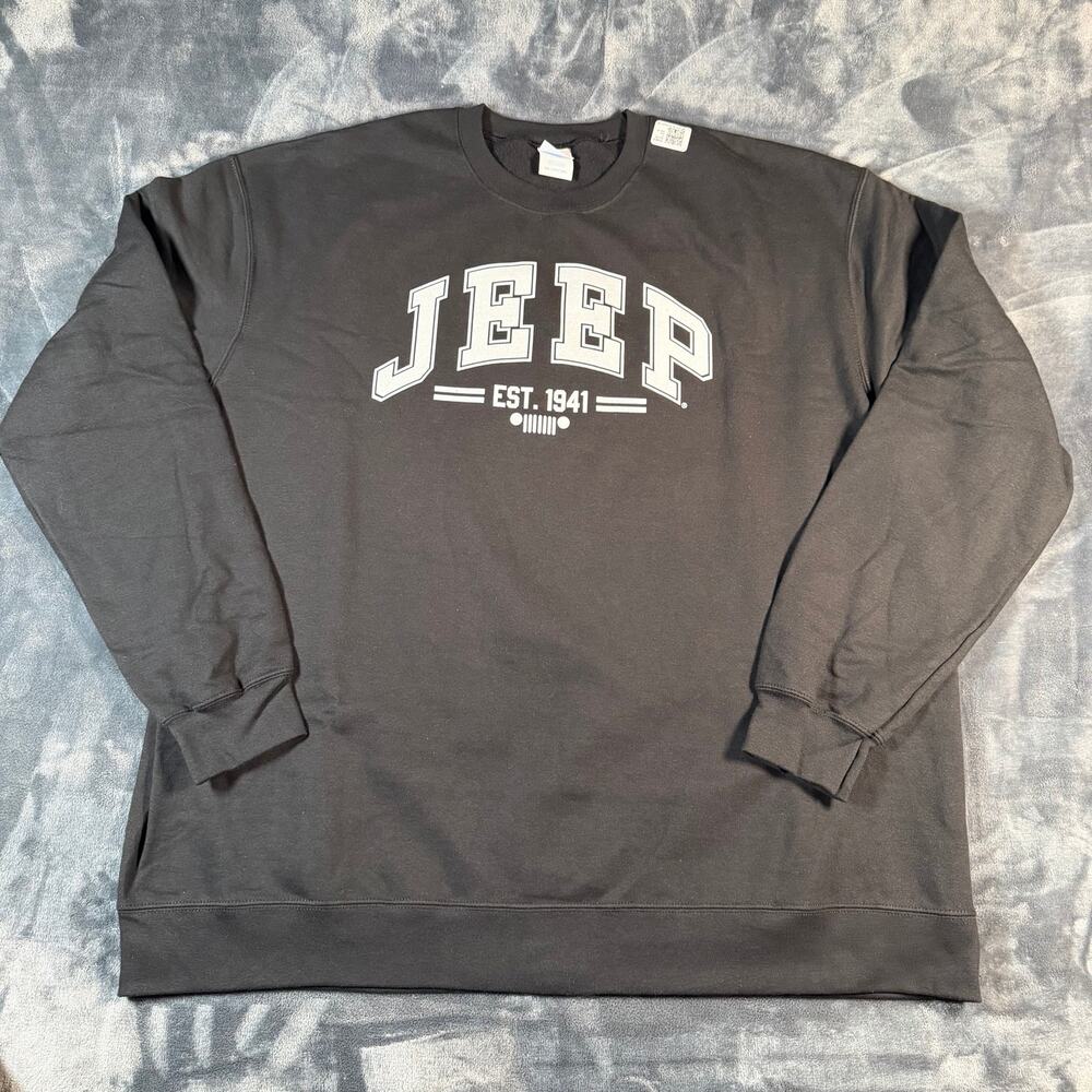 Jeep Black Graphic Crewneck Sweatshirt Unisex 2XL Pullover